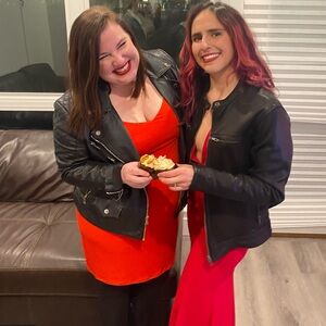 Express Red Slip Mini Dress with Spaghetti Straps